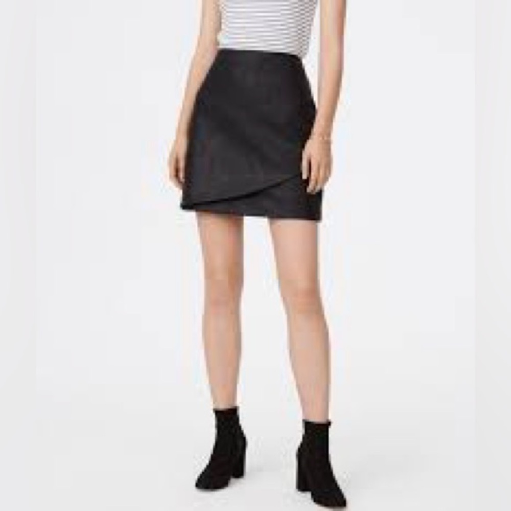 Club Monaco Black Faux Leather Mini Skirt - Picture 2 of 8